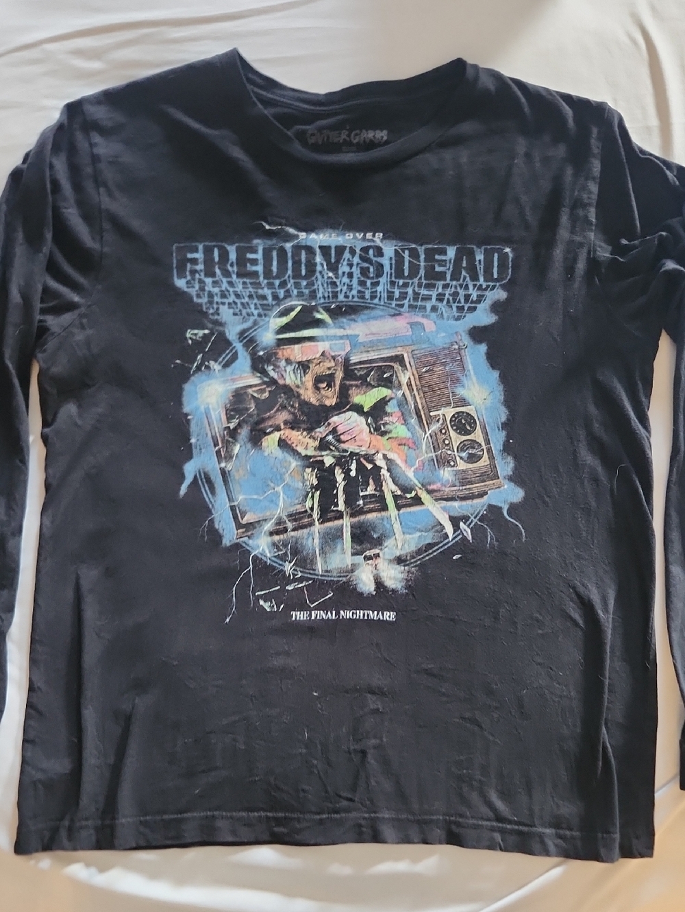 Gutter Garbs Exculsive Freddy's Dead Graphic Long Sleeve Shirt - Black